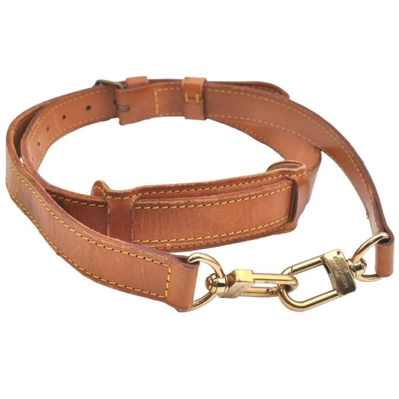 LOUIS VUITTON Replacement Vachetta Leather Shoulder Strap with LV Clasps and Pad - Picture 4 of 17